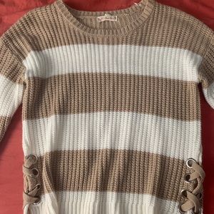 Beige & White Sweater
